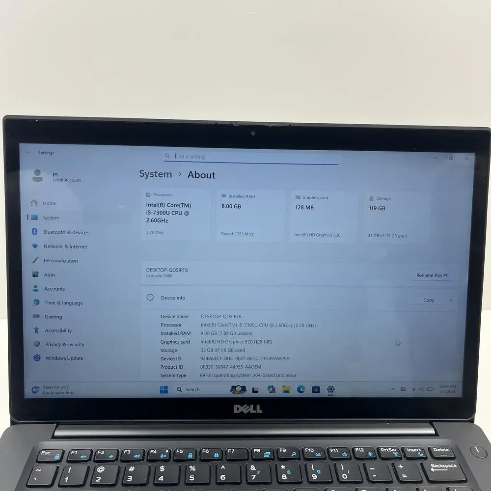 Dell Latitude 7480 14 Laptop Intel Core i5 4GB RAM 128GB SSD Win11P Touch Screen
